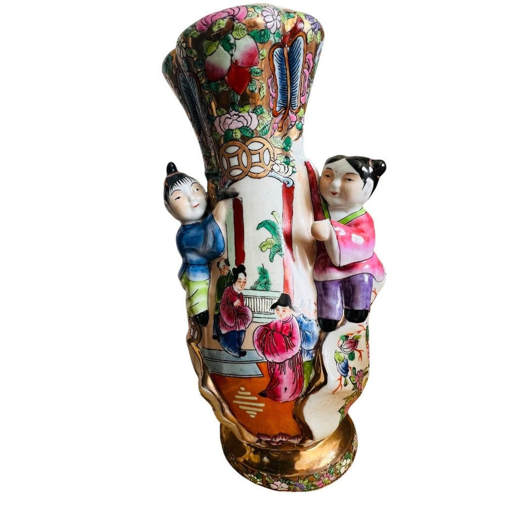 Vintage Famille Rose Porcelain Fertility Chinese Vase