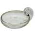 TOSCANY Handled Nappy Kristen Clear Glass Soap Dish with Curled Accent