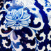 Vintage Chinoiserie Blue and White Porcelain Hand Painted Pumpkin Jar