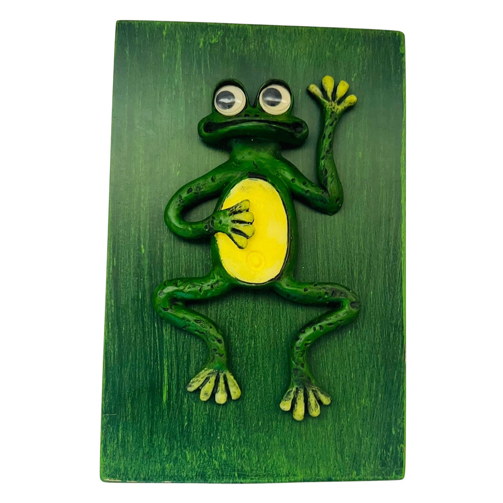 Secret Stash Wood Green Frog Decorative Box