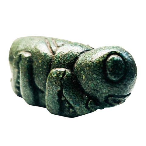 Vintage Crushed Green Stone Locust Grasshopper Paperweight Figurine