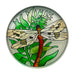 Stained Glass Dragonfly Round Paperweight