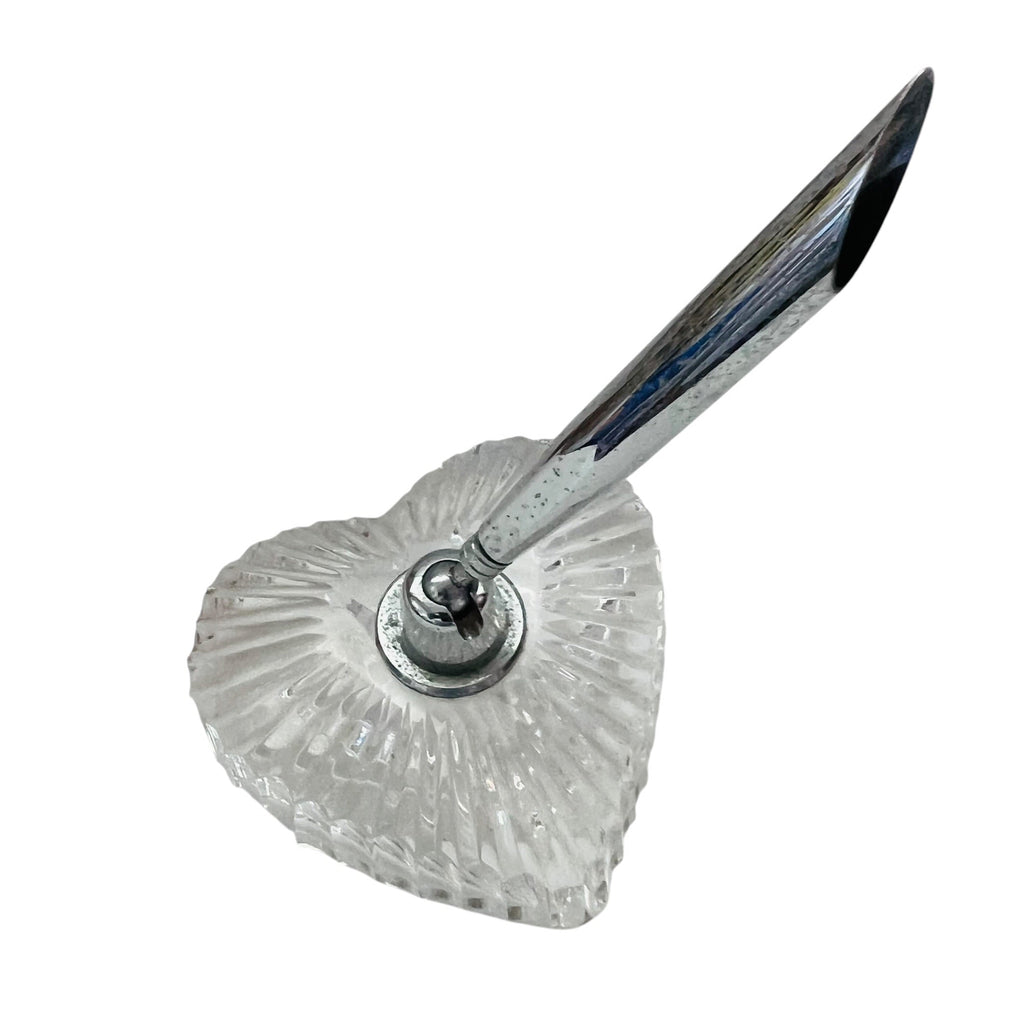 Waterford Crystal Heart Shape Pen Holder Paperweight