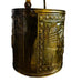Vintage Brass Colonial Scene for Coal or Firewood Brass Bucket with Handle
