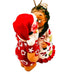 Vintage Island Heritage Hawaiian Kissing Santa Mrs Claus Christmas Ornament