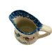 Three Bird Spongeware Handled Stoneware Pottery Pitcher