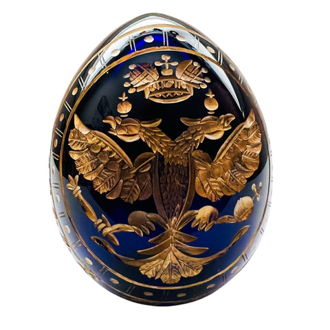 Saint Petersburg Russia Russian Hand Work Cobalt Blue Glass Egg