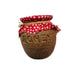 Vintage Clay Pottery Honey Jar with Red Heart Cover