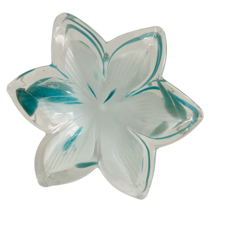 Vintage Art Glass Short Stem Stand Swirl Flower