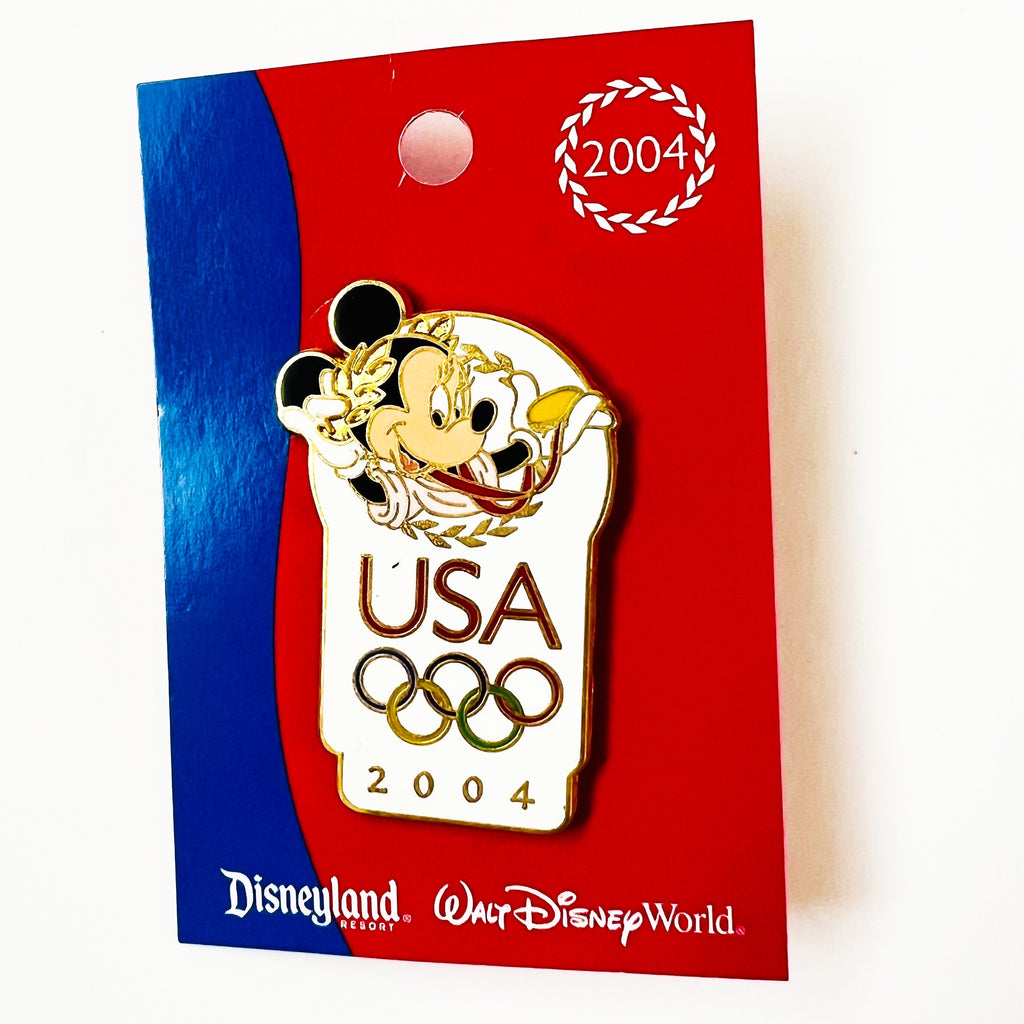 Disneyland Resort WDW USA Olympics Logo 2004 Mnnie Mouse Disney Pin