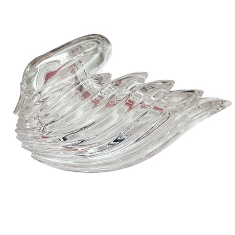 Vintage Crystal Swan Trinket Glass with Lid