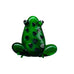 Vintage Art Glass Green Frog w/ Spots Mini Figurine
