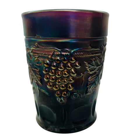 Antique Northwood Amethyst Grape & Cable Thumbprint Carnival Tumbler Water Glass