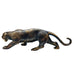 Vintage Bronzed Rustic Red Jeweled Eye Panther Signed Will P. Sculpture Figure