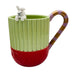 Starbucks Holiday Ceramic Bunny Mug w/ Candy Cane Handle