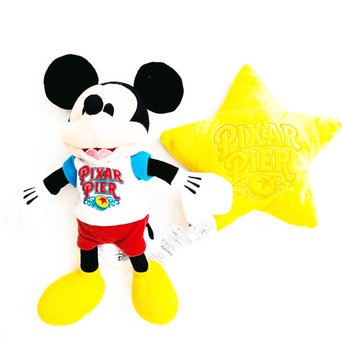 Disney Parks Mickey Mouse Pixar Pier Plush Stuffed Animal & Shooting Star