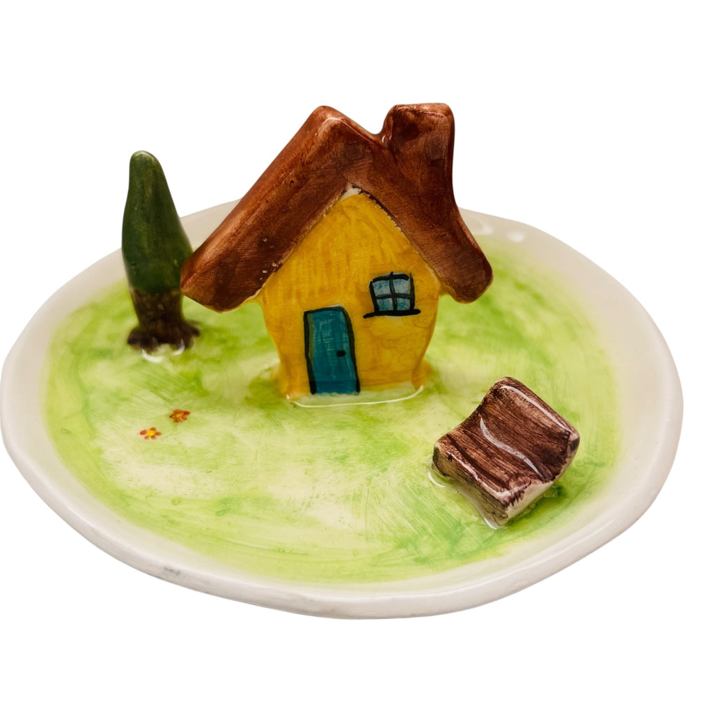 House Ceramic Tea Light Holder Trinket Jewelry Dish