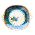 Artist Signed Handmade Purple Blue Hemp Leaf Design Serving Plate with Handles