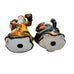 Vintage Hand Painted Wooden Santa Claus Ornaments
