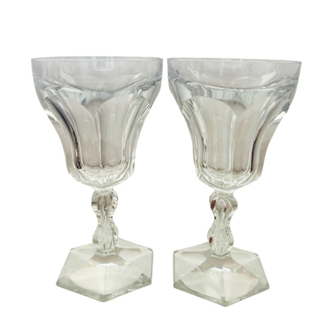 Vintage Heisey Hexagon Base Glasses Set of 2