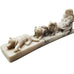 Pearlite Marblecraft Inuit Eskimo Carving With 3 Sled Dogs Figurine Statue