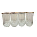 Vintage Diamond Cut Lead Crystal Tumbler Glasses with Gold Rims Set of 4