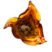 Vintage Murano Italy Art Glass Amber Tiger Lily Bowl Vase