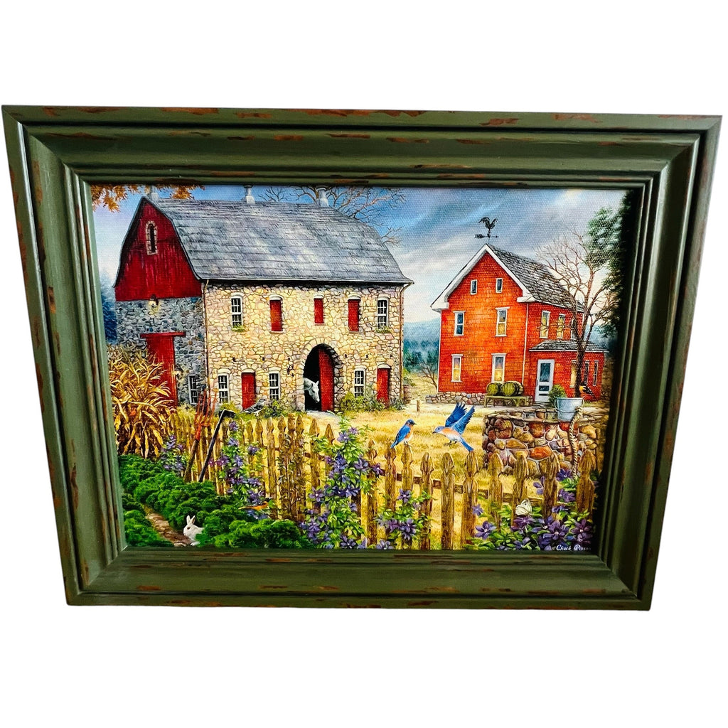 Vintage The Bluebirds' Song" by Chuck Pinson Framed Wall Art Painting