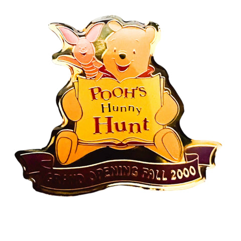 Tokyo Disneyland Resort Attractions Piglet and Winnie the Pooh Pooh's Hunny Hunt Grand Opening Fall 2000 Pin