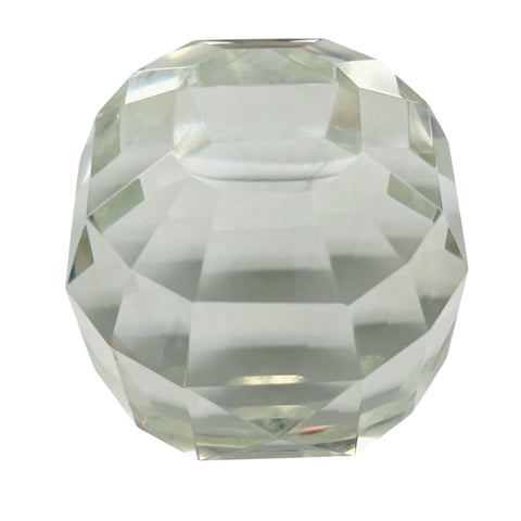 Crystal Orb Clear Frosted Round Square Art Glass  Paperweight