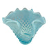 Vintage Fenton Opalescent Aqua Hobnail Ruffled Glass Vase