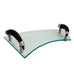 Vintage Mid Century MCM  Faux Black Bone Horn Handles Glass Vanity Tray