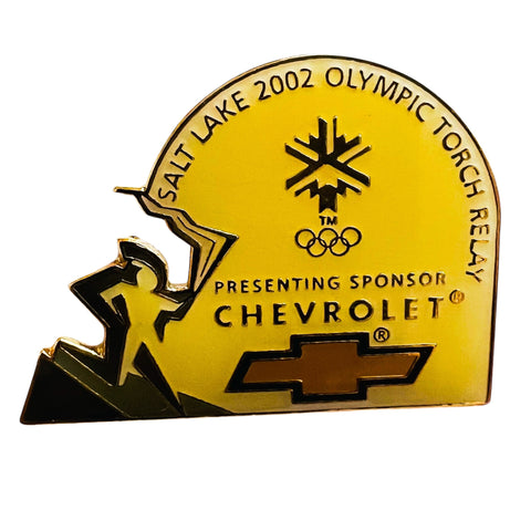 Vintage Salt Lake 2002 Olympic Torch Relay Chevrolet Chevy Sponsor Lapel Pin
