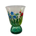 Vintage Hand-Painted Floral  Butterfly Glass Vase