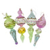 Vintage Glass Christmas Blown Glass Pastel Finial Ornaments