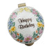 Vintage Falcon Bone China Happy Birthday England Staffordshire Trinket Box