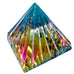 Vintage Pyramid Prism Crystal Mirrored Paperweight