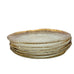 Vintage Textured Glass Bowl Glacier Pebble Gold Trim Edge Plates Set of 6