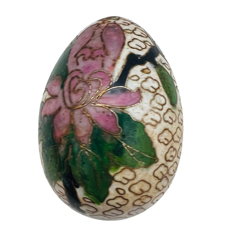 Vintage Cloisonne Flower Egg