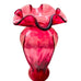 Vintage Fenton Ruffle Top Cranberry Melon Sided Vase