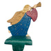 Vintage Solid Cast Iron Angel with Horn Christmas Stocking Hanger Holder