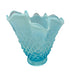 Vintage Fenton Opalescent Aqua Hobnail Ruffled Glass Vase
