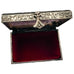 Vintage Silver Plated Embossed Botanical Jewelry Red Velvet Interior Hinged Box