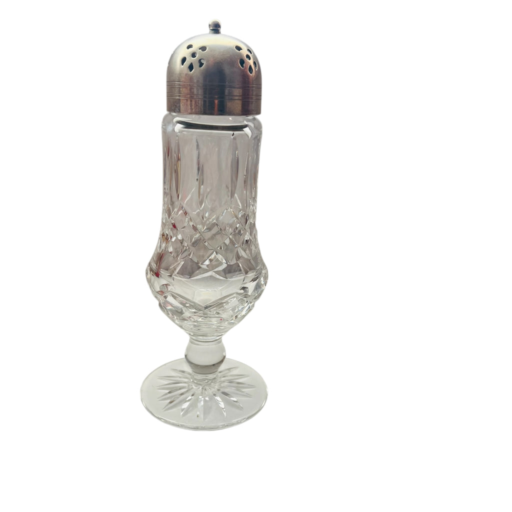 Waterford Crystal Lismore Muffineer Sugar Shaker Silver Plated Dome Lid