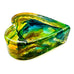 Robert Held Art Glass  Blue Yellow Green Heart Paperweight