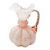 Vintage Fenton Rose Overlay Ruffle Melon Pitcher