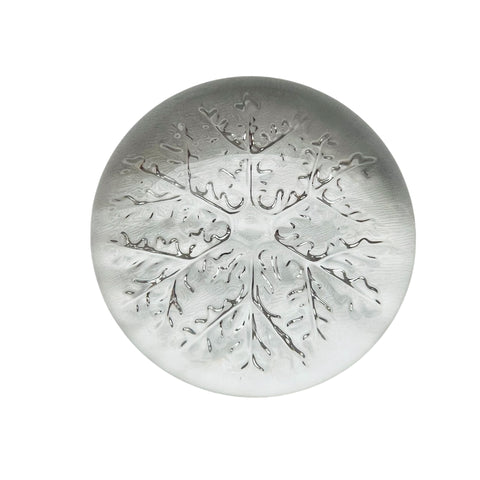 Vintage Snowflake Glass Holiday Paperweight
