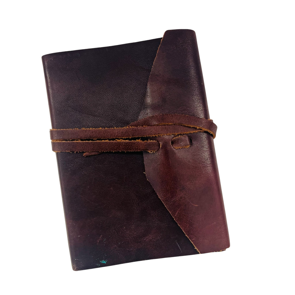 Leather Paper Notebook Wrap Journal - Brown