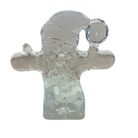 Kosta Boda Sweden Santa Claus Art Glass Votive Candle Holder