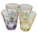 Colored Glass Shot Glasses with Gold Rim Set of 4